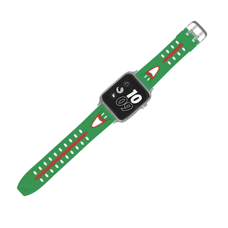 Lisslune | For Apple Watch Series 3 & 2 & 1 38mm Fashion Smiling Face Pattern Silicone Band (Green)