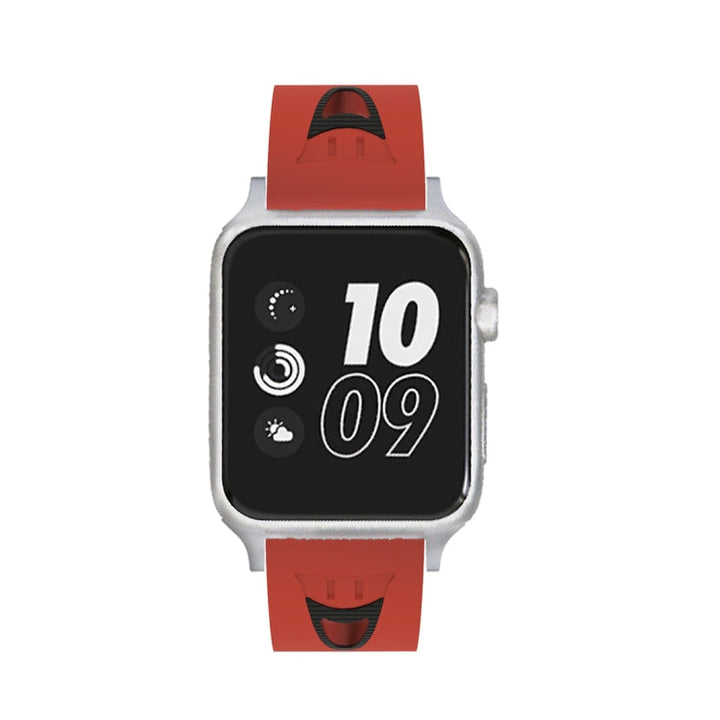 Lisslune | For Apple Watch Series 3 & 2 & 1 38mm Fashion Smiley Face Pattern Silicone Band (Red)