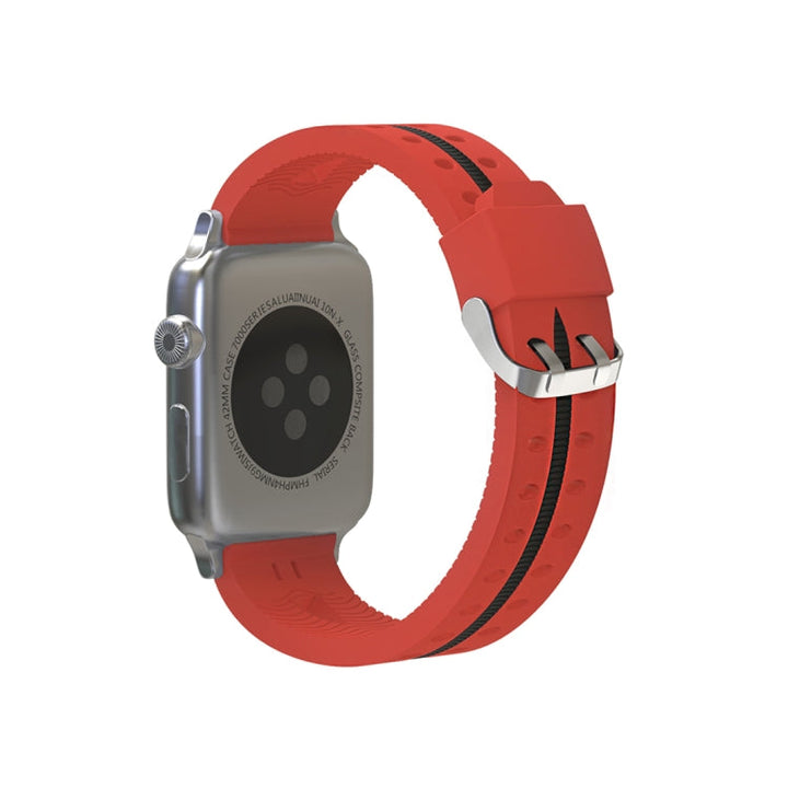 Lisslune | For Apple Watch Series 3 & 2 & 1 38mm Fashion Smiley Face Pattern Silicone Band (Red)