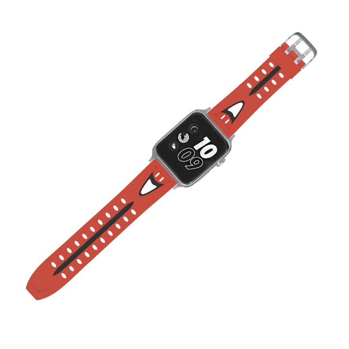 Lisslune | For Apple Watch Series 3 & 2 & 1 38mm Fashion Smiley Face Pattern Silicone Band (Red)