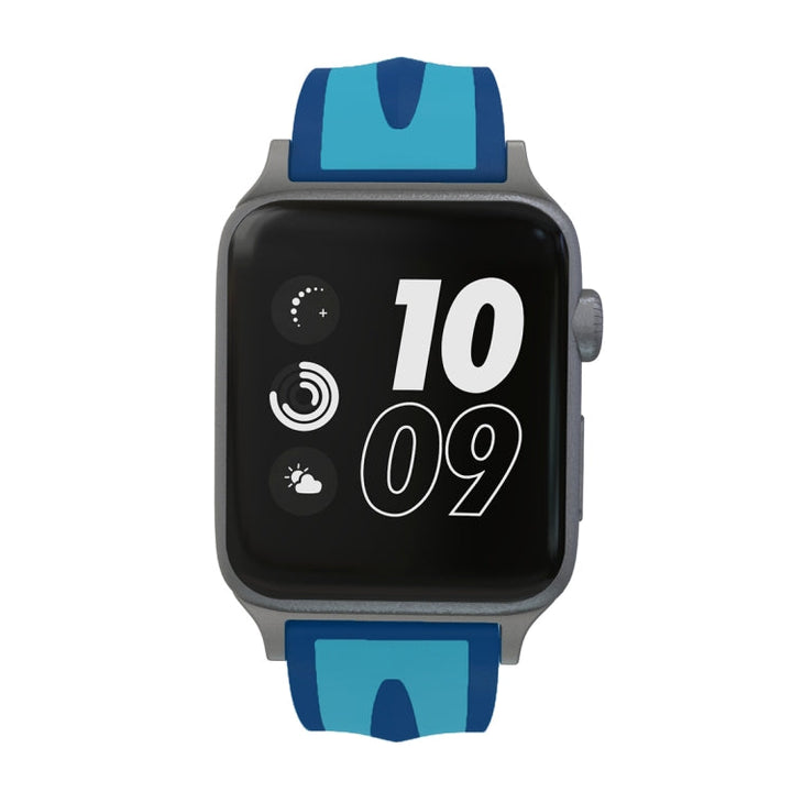 Lisslune | For Apple Watch Series 3 & 2 & 1 38mm Fashion Double Stripe Pattern Silicone Watch Band (Blue)