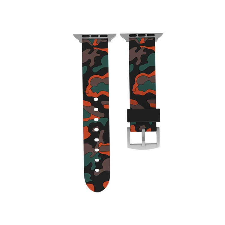 Lisslune | For Apple Watch Series 3 & 2 & 1 38mm Fashion Camouflage Pattern Silicone Watch Band (Red)