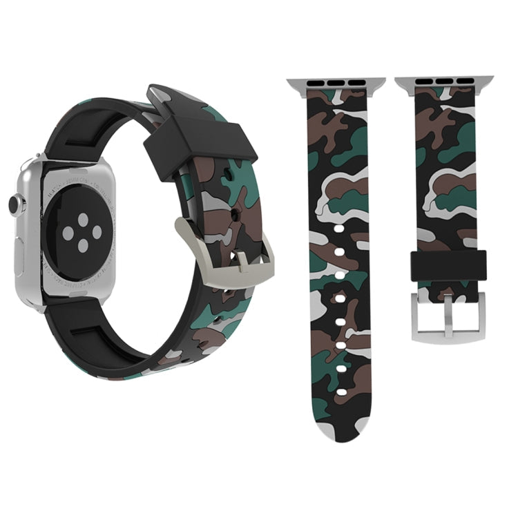 Lisslune | For Apple Watch Series 3 & 2 & 1 38mm Fashion Camouflage Pattern Silicone Watch Strap (White)