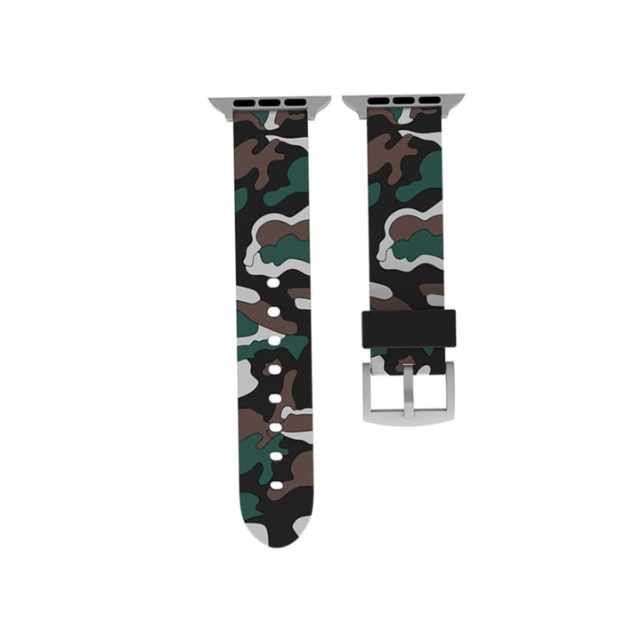 Lisslune | For Apple Watch Series 3 & 2 & 1 38mm Fashion Camouflage Pattern Silicone Watch Strap (White)