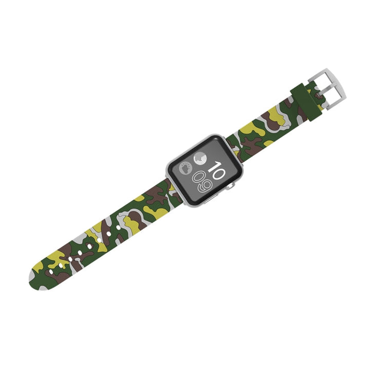 Lisslune | For Apple Watch Series 3 & 2 & 1 38mm Fashion Camouflage Pattern Silicone Watch Band (Green)