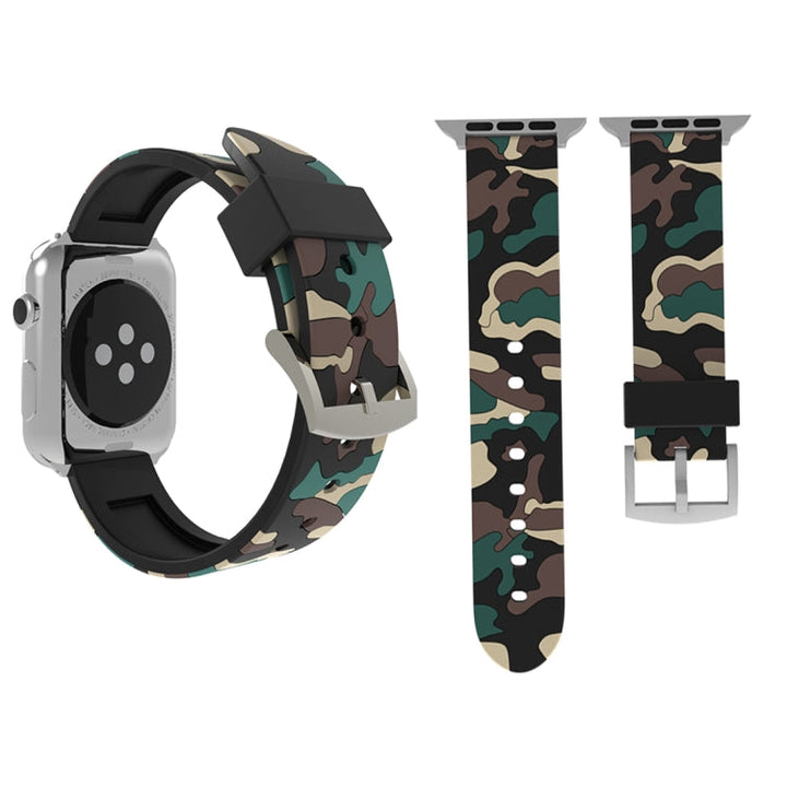 Lisslune | For Apple Watch Series 3 & 2 & 1 38mm Fashion Camouflage Pattern Silicone Watch Band (Apricot)
