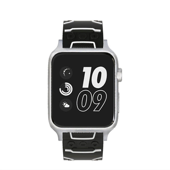 Lisslune | For Apple Watch Series 3 & 2 & 1 38mm Fashion Electrocardiogram Pattern Silicone Watch Strap (Black+White)