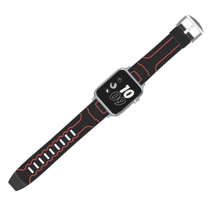 Lisslune | For Apple Watch Series 3 & 2 & 1 38mm Fashion Electrocardiogram Pattern Silicone Watch Strap (Black+Red)