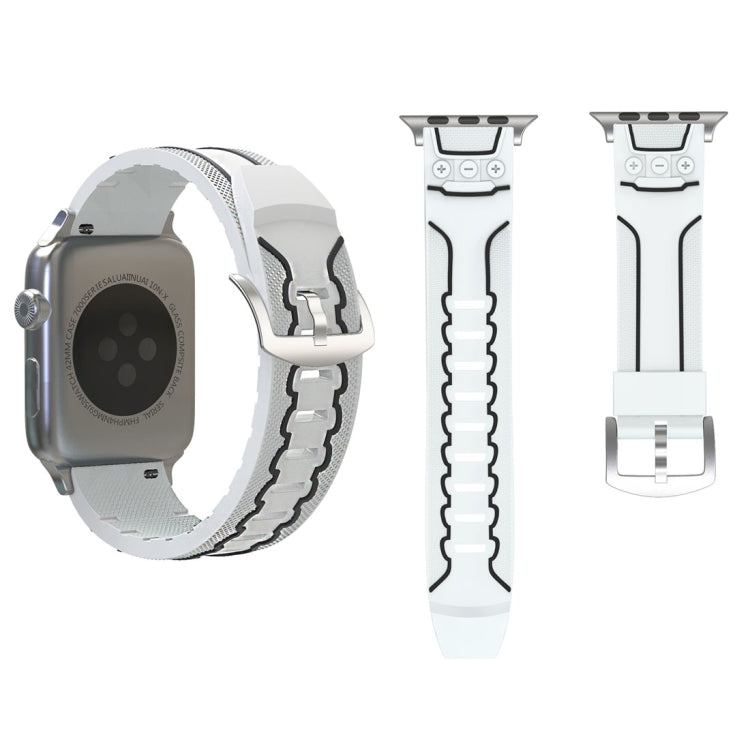 Lisslune | For Apple Watch Series 3 & 2 & 1 38mm Fashion Electrocardiogram Pattern Silicone Watch Band (White)