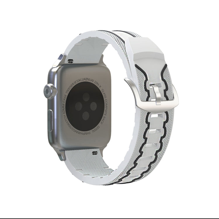 Lisslune | For Apple Watch Series 3 & 2 & 1 38mm Fashion Electrocardiogram Pattern Silicone Watch Band (White)