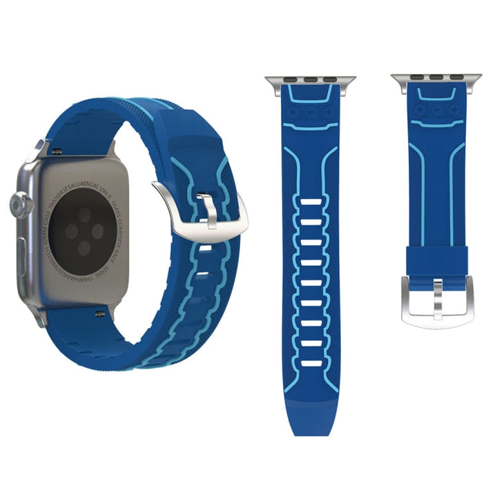 Lisslune | For Apple Watch Series 3 & 2 & 1 38mm Fashion Electrocardiogram Pattern Silicone Watch Band (Blue)