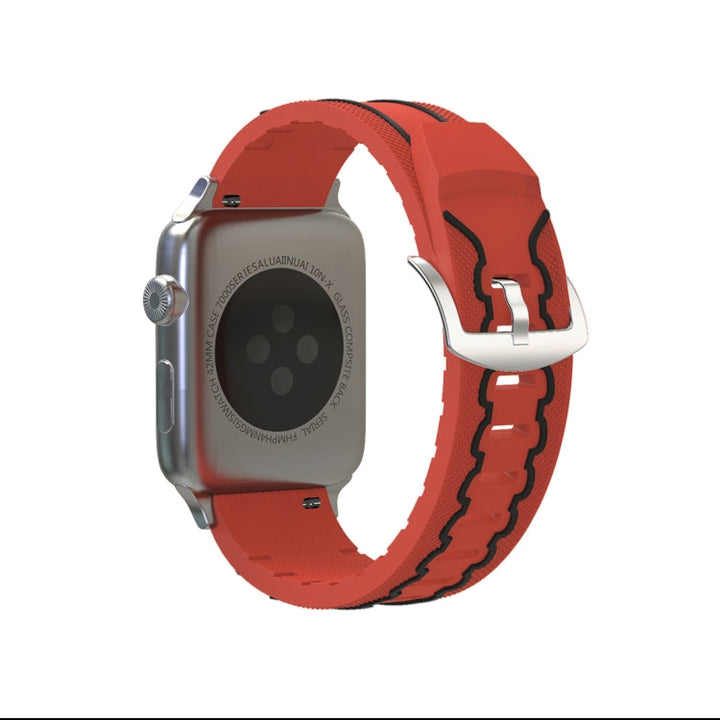 Lisslune | For Apple Watch Series 3 & 2 & 1 38mm Fashion Electrocardiogram Pattern Silicone Band (Red)