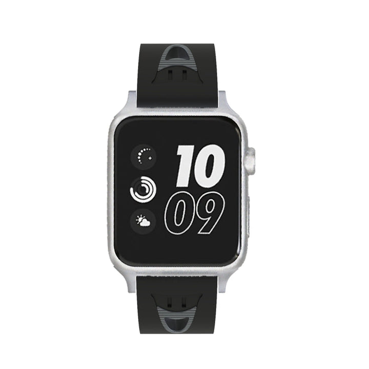 Lisslune | For Apple Watch Series 3 & 2 & 1 42mm Fashion Smiling Face Pattern Silicone Watch Band (Black+Gray)
