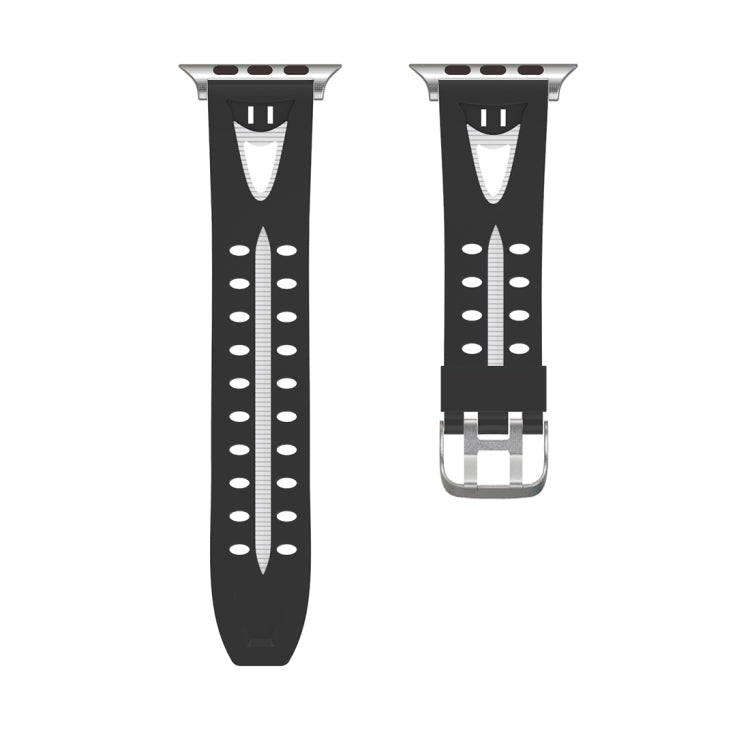 Lisslune | For Apple Watch Series 3 & 2 & 1 42mm Fashion Smiling Face Pattern Silicone Watch Band (Black+White)