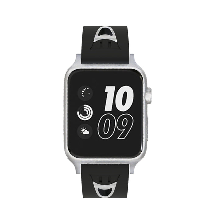 Lisslune | For Apple Watch Series 3 & 2 & 1 42mm Fashion Smiling Face Pattern Silicone Watch Band (Black+White)