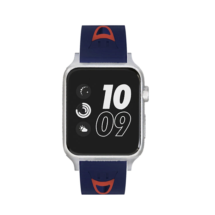 Lisslune | For Apple Watch Series 3 & 2 & 1 42mm Fashion Smiley Face Pattern Silicone Strap (Blue+Red)