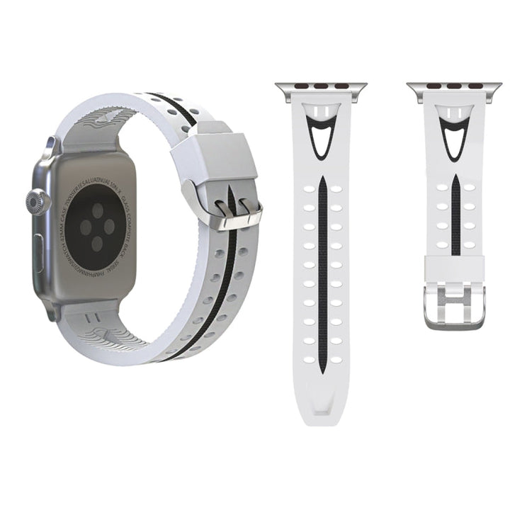 Lisslune | For Apple Watch Series 3 & 2 & 1 42mm Fashion Smiley Face Pattern Silicone Watch Strap (White)