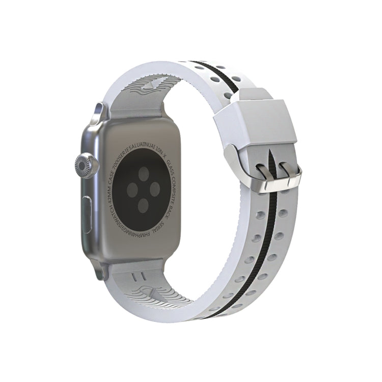 Lisslune | For Apple Watch Series 3 & 2 & 1 42mm Fashion Smiley Face Pattern Silicone Watch Strap (White)