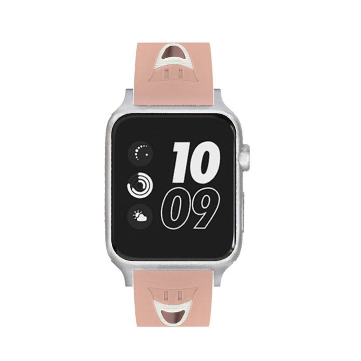 Lisslune | For Apple Watch Series 3 & 2 & 1 42mm Fashion Smiling Face Pattern Silicone Watch Band (Pink)