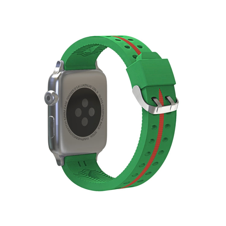 Lisslune | For Apple Watch Series 3 & 2 & 1 42mm Fashion Smiley Face Pattern Silicone Watch Strap (Green)