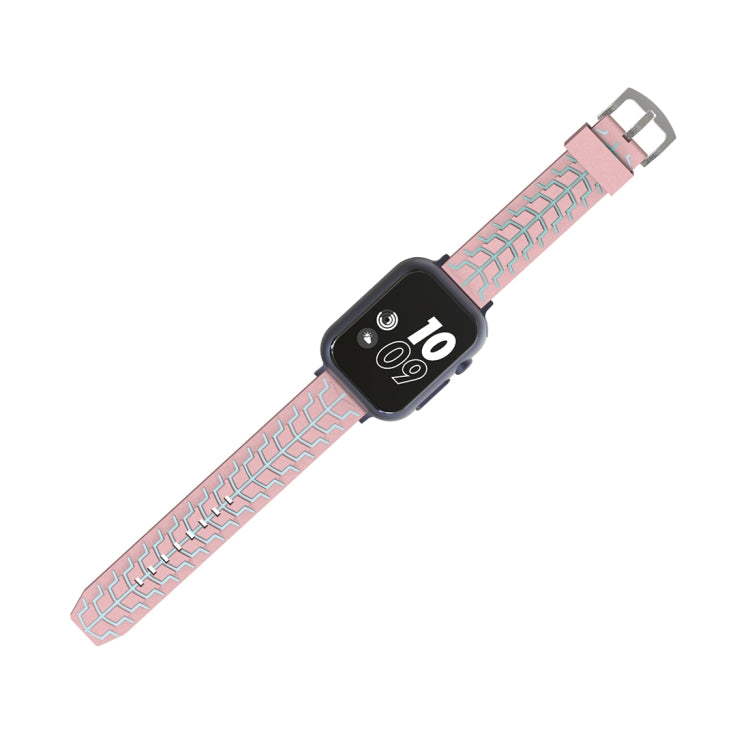 Lisslune | For Apple Watch Series 3 & 2 & 1 42mm Fashion Herringbone Pattern Silicone Band (Pink)