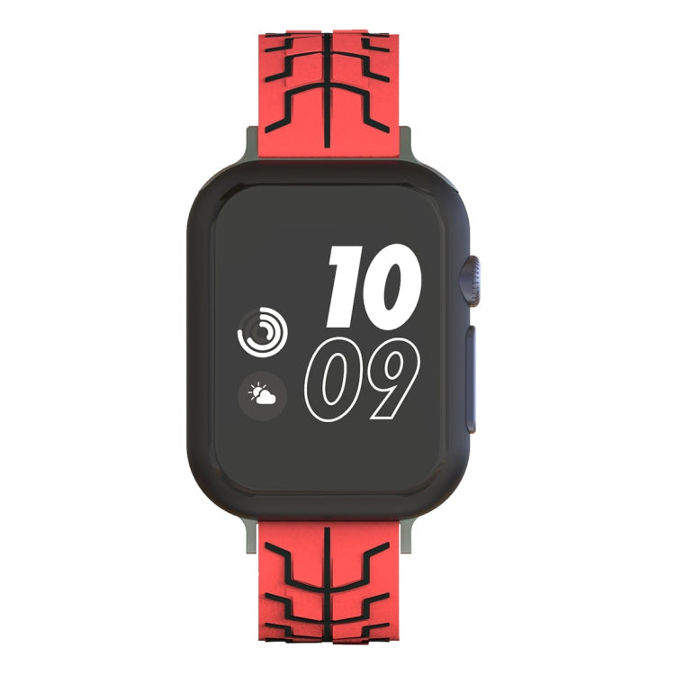 Lisslune | For Apple Watch Series 3 & 2 & 1 42mm Fashion Herringbone Pattern Silicone Watch Band (Red)