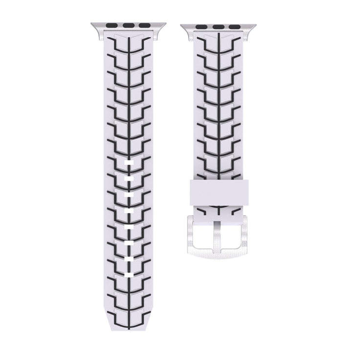 Lisslune | For Apple Watch Series 3 & 2 & 1 42mm Fashion Herringbone Pattern Silicone Watch Band (White)