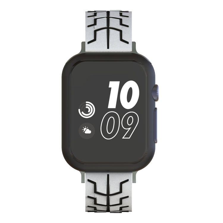Lisslune | For Apple Watch Series 3 & 2 & 1 42mm Fashion Herringbone Pattern Silicone Watch Band (White)