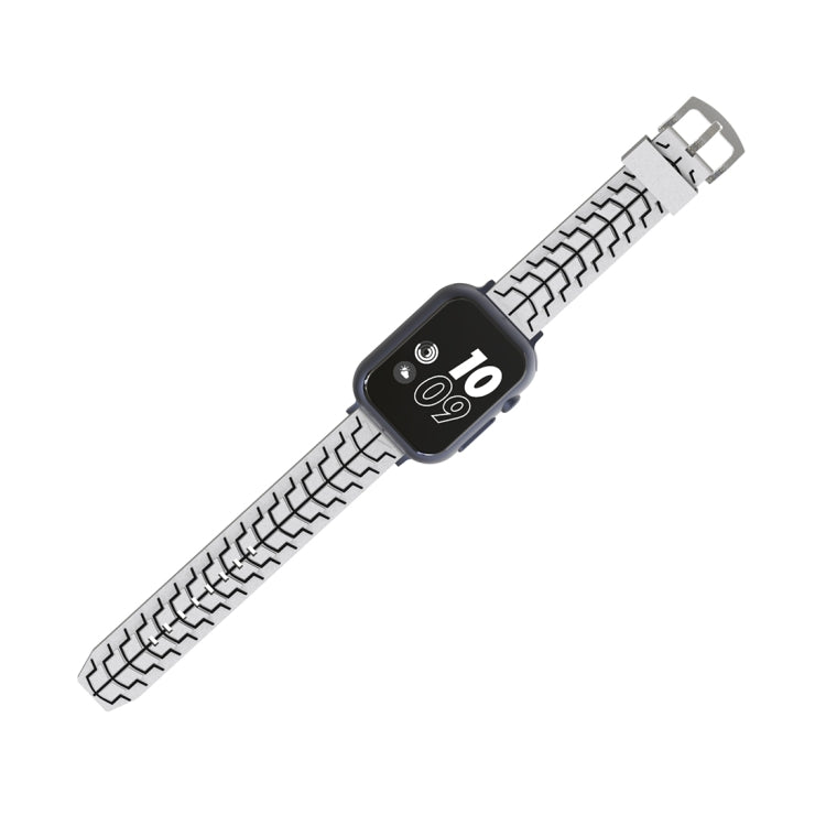 Lisslune | For Apple Watch Series 3 & 2 & 1 42mm Fashion Herringbone Pattern Silicone Watch Band (White)