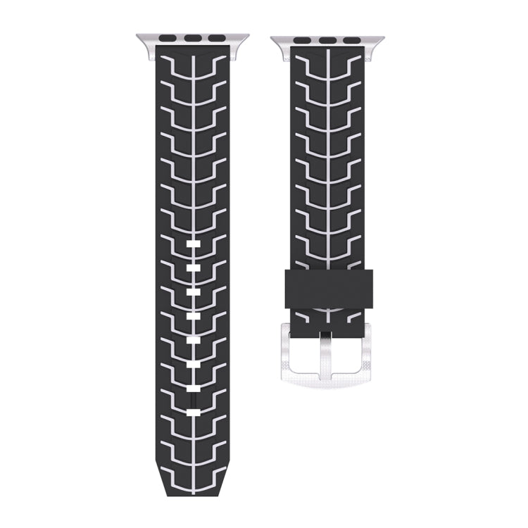 Lisslune | For Apple Watch Series 3 & 2 & 1 42mm Fashion Herringbone Pattern Silicone Watch Band (Black+White)