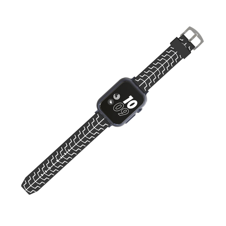 Lisslune | For Apple Watch Series 3 & 2 & 1 42mm Fashion Herringbone Pattern Silicone Watch Band (Black+White)