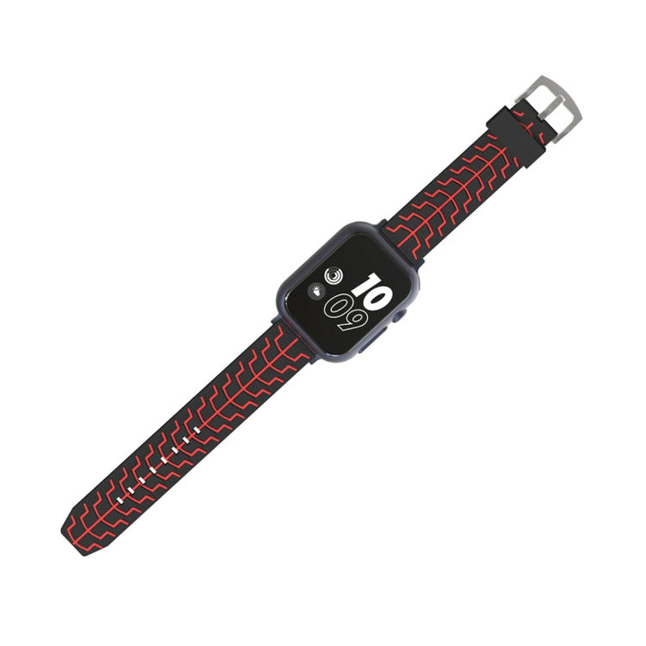 Lisslune | For Apple Watch Series 3 & 2 & 1 42mm Fashion Herringbone Pattern Silicone Watch Band (Black+Red)