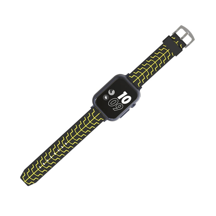 Lisslune | For Apple Watch Series 3 & 2 & 1 42mm Fashion Herringbone Pattern Silicone Watch Band (Black+Yellow)