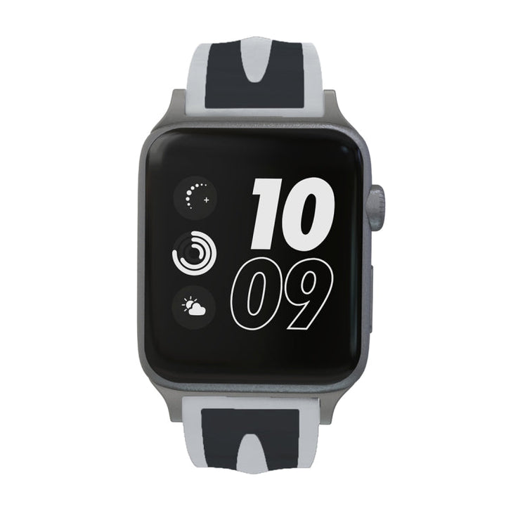 Lisslune | For Apple Watch Series 3 & 2 & 1 42mm Fashion Double Stripe Pattern Silicone Watch Band (Navy Blue + White)