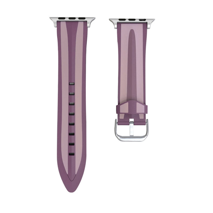 Lisslune | For Apple Watch Series 3 & 2 & 1 42mm Fashion Double Stripe Pattern Silicone Band (Pink)