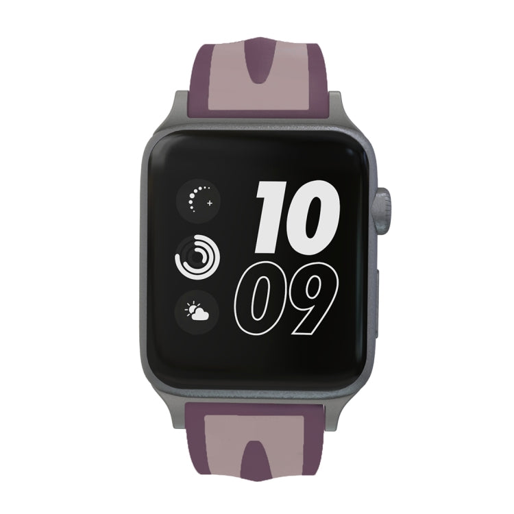 Lisslune | For Apple Watch Series 3 & 2 & 1 42mm Fashion Double Stripe Pattern Silicone Band (Pink)