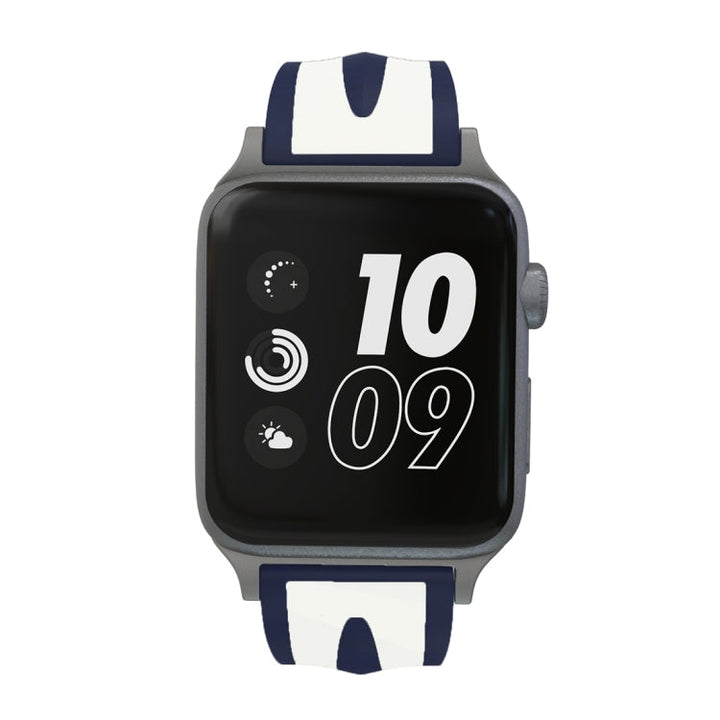 Lisslune | For Apple Watch Series 3 & 2 & 1 42mm Fashion Double Stripe Pattern Silicone Watch Band (Black+White)