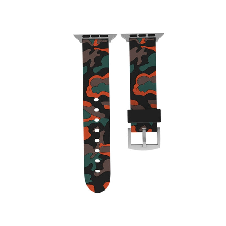 Lisslune | For Apple Watch Series 3 & 2 & 1 42mm Fashion Camouflage Pattern Silicone Watch Strap (Red)