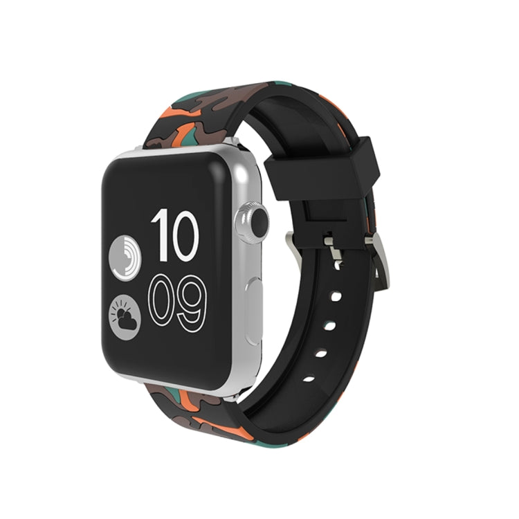 Lisslune | For Apple Watch Series 3 & 2 & 1 42mm Fashion Camouflage Pattern Silicone Watch Strap (Red)