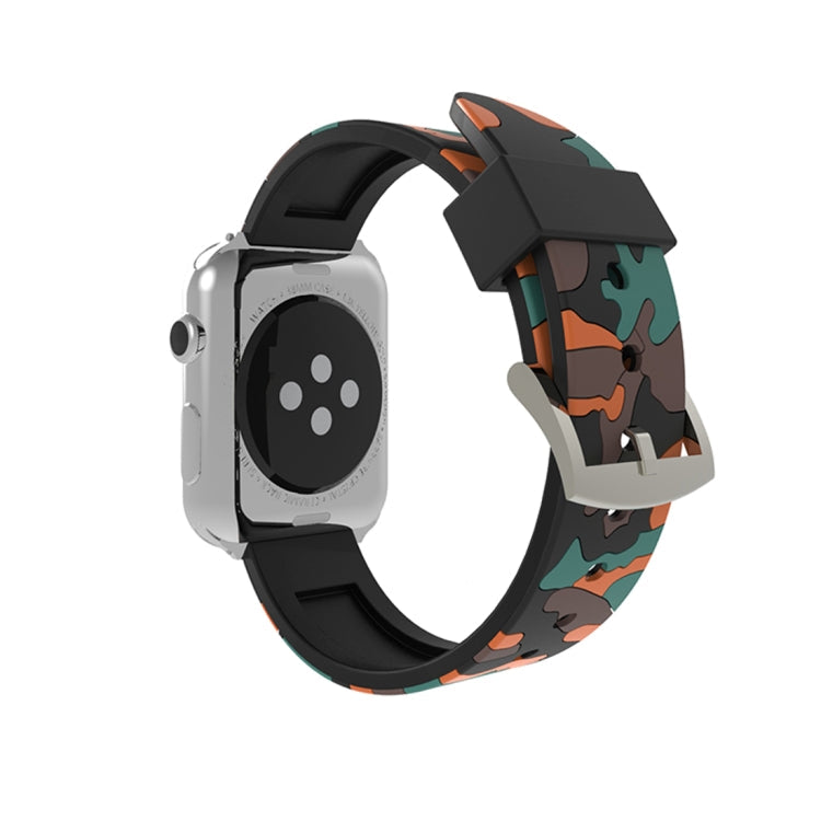 Lisslune | For Apple Watch Series 3 & 2 & 1 42mm Fashion Camouflage Pattern Silicone Watch Strap (Red)