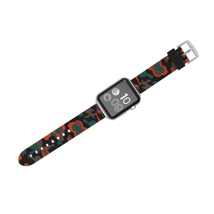 Lisslune | For Apple Watch Series 3 & 2 & 1 42mm Fashion Camouflage Pattern Silicone Watch Strap (Red)
