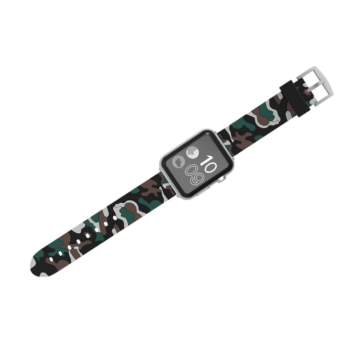 Lisslune | For Apple Watch Series 3 & 2 & 1 42mm Fashion Camouflage Pattern Silicone Watch Band (White)
