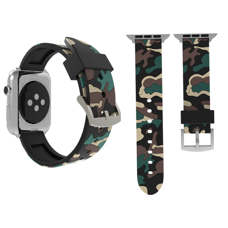 Lisslune | For Apple Watch Series 3 & 2 & 1 42mm Fashion Camouflage Pattern Silicone Watch Band (Apricot)