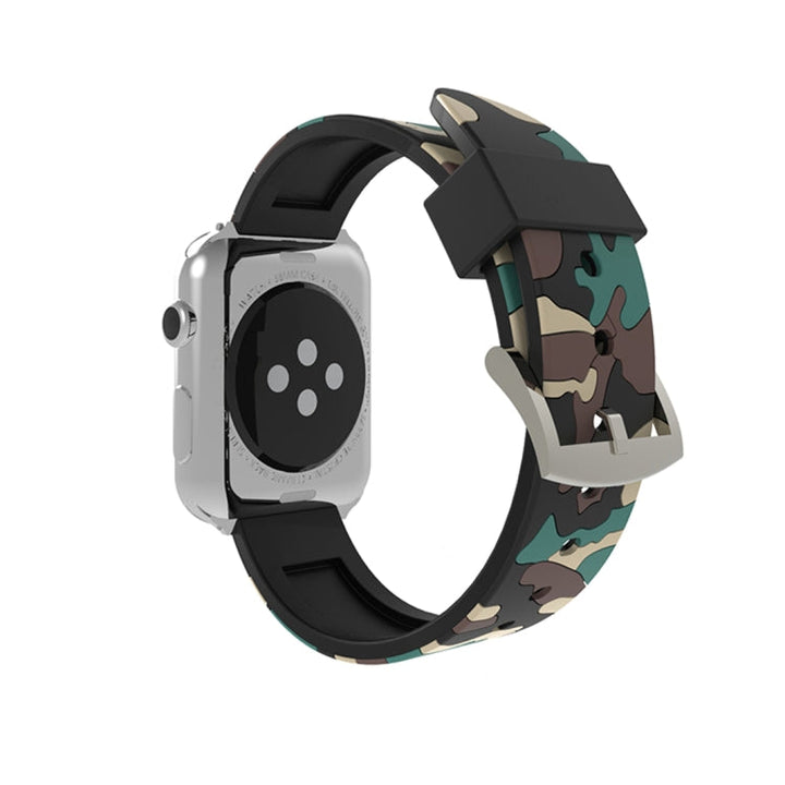 Lisslune | For Apple Watch Series 3 & 2 & 1 42mm Fashion Camouflage Pattern Silicone Watch Band (Apricot)