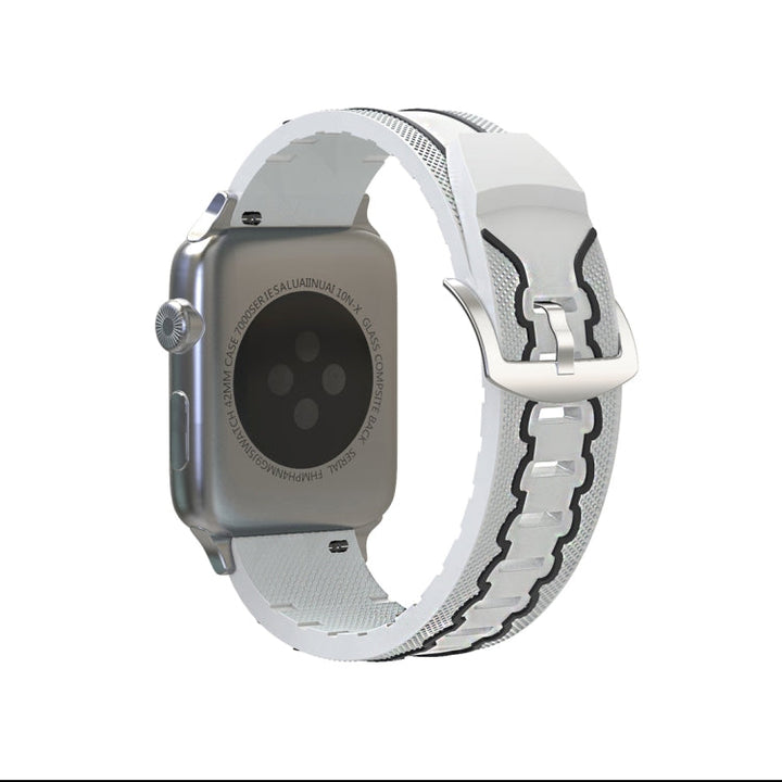 Lisslune | For Apple Watch Series 3 & 2 & 1 42mm Fashion Electrocardiogram Pattern Silicone Watch Strap (White)
