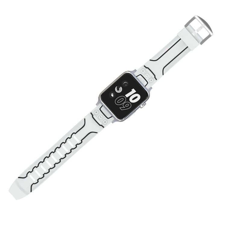Lisslune | For Apple Watch Series 3 & 2 & 1 42mm Fashion Electrocardiogram Pattern Silicone Watch Strap (White)