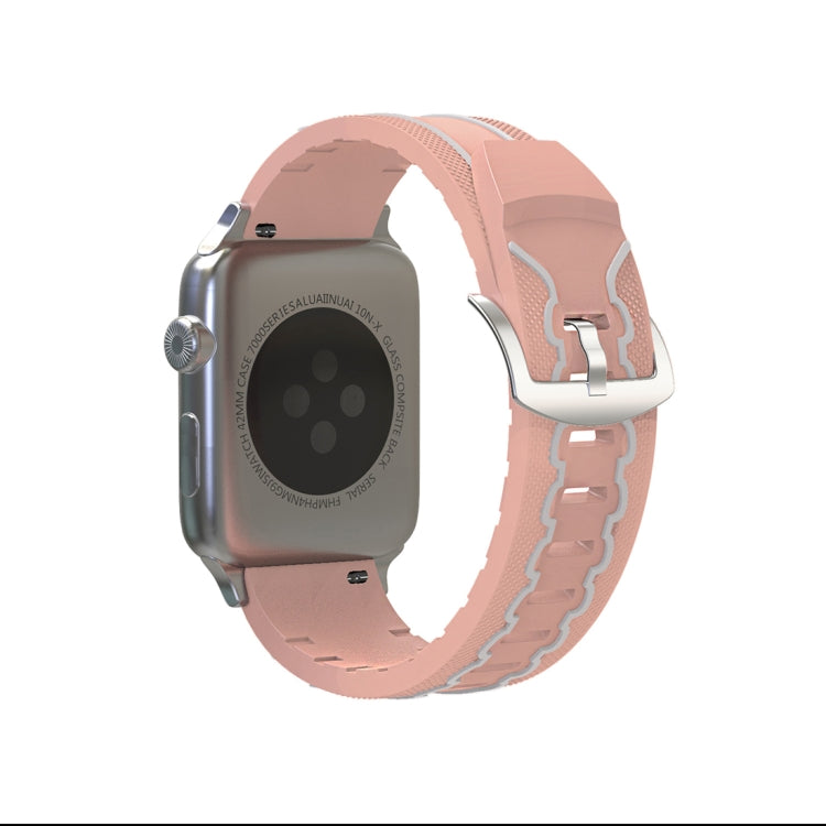 Lisslune | For Apple Watch Series 3 & 2 & 1 42mm Fashion Electrocardiogram Pattern Silicone Band (Pink)