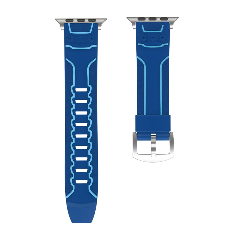 Lisslune | For Apple Watch Series 3 & 2 & 1 42mm Fashion Electrocardiogram Pattern Silicone Watch Band (Blue)