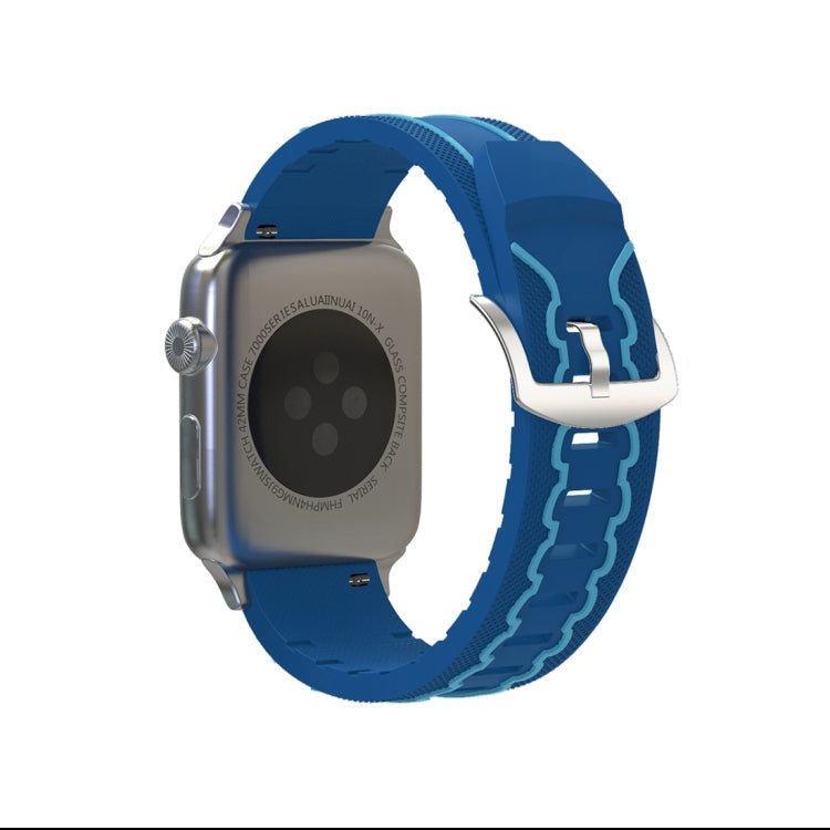 Lisslune | For Apple Watch Series 3 & 2 & 1 42mm Fashion Electrocardiogram Pattern Silicone Watch Band (Blue)