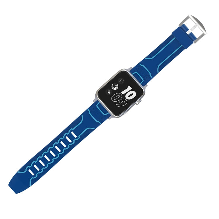 Lisslune | For Apple Watch Series 3 & 2 & 1 42mm Fashion Electrocardiogram Pattern Silicone Watch Band (Blue)